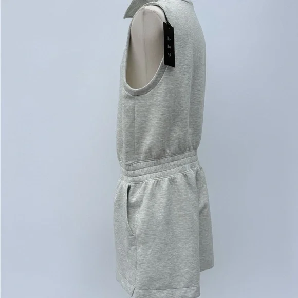 NWT Abercrombie & Fitch YPB Neo Knit Sporty Gray Sleeveless Athleisure Romper - Picture 13 of 16
